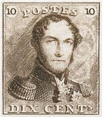 200px-Epaulette_10c Eerste postzegel België Edel Collecties